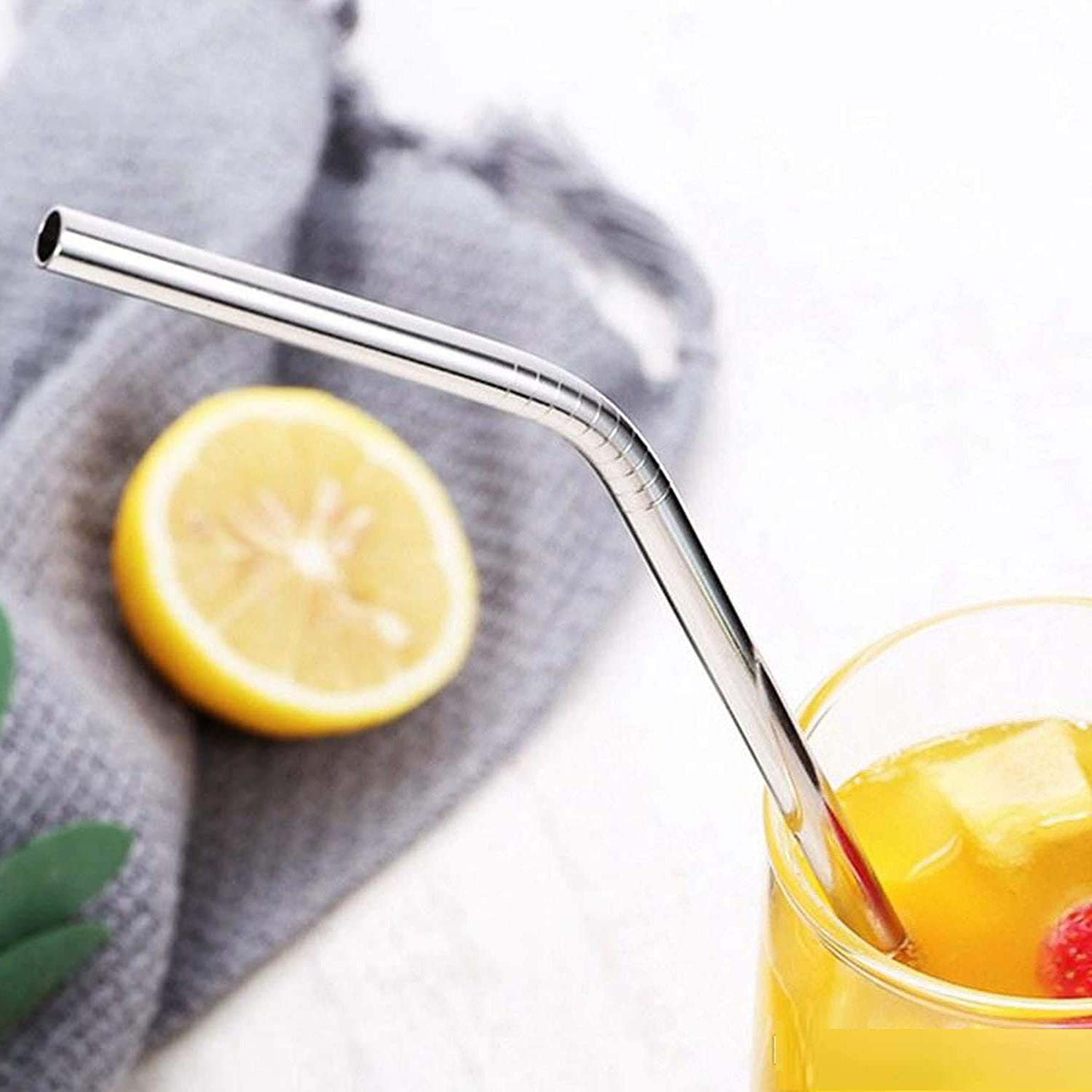 Reusable Stainless Steel Drinking Straws Bent (4 Bent Straws, 1 Brush) Reusable Stainless Steel Drinking Straws Bent (4 Bent Straws, 1 Brush)